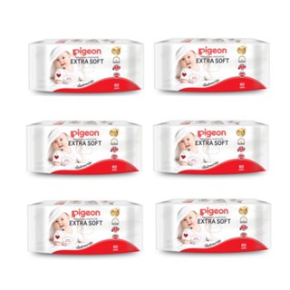 Pigeon พีเจ้น baby wipes ทิชชู่เปียกพีเจ้น เบบี้ไวฟ์ ผ้าเปียกเด็ก 6 ห่อ