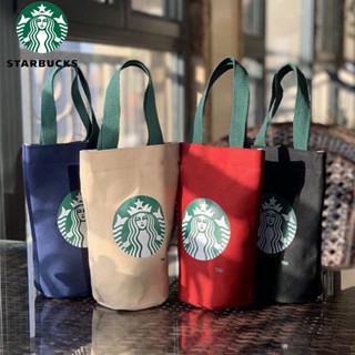 Starbucks กระเป๋าผ้าแคนวาส กระเป๋าใส่แก้วน้ํา แบบพกพา สําหรับคุณแม่ Carrier Holder Bags กระเป๋าสตาร์บัคส์ ถุงสตาร์บัคส์