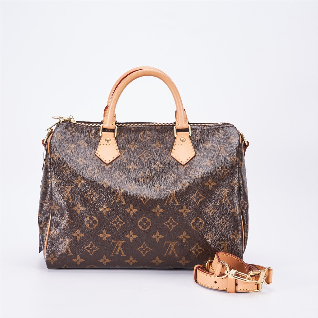 ▣❃LV Louis Vuitton กระเป๋าสายตายาว speedy30 Boston กระเป๋าสะพายไหล่แบบพกพาสายสะพาย