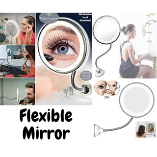 Flexible Mirror 10x Magnification Flexible Mirror Round Suction Cup with Benda กระจกเเต่งหน้า