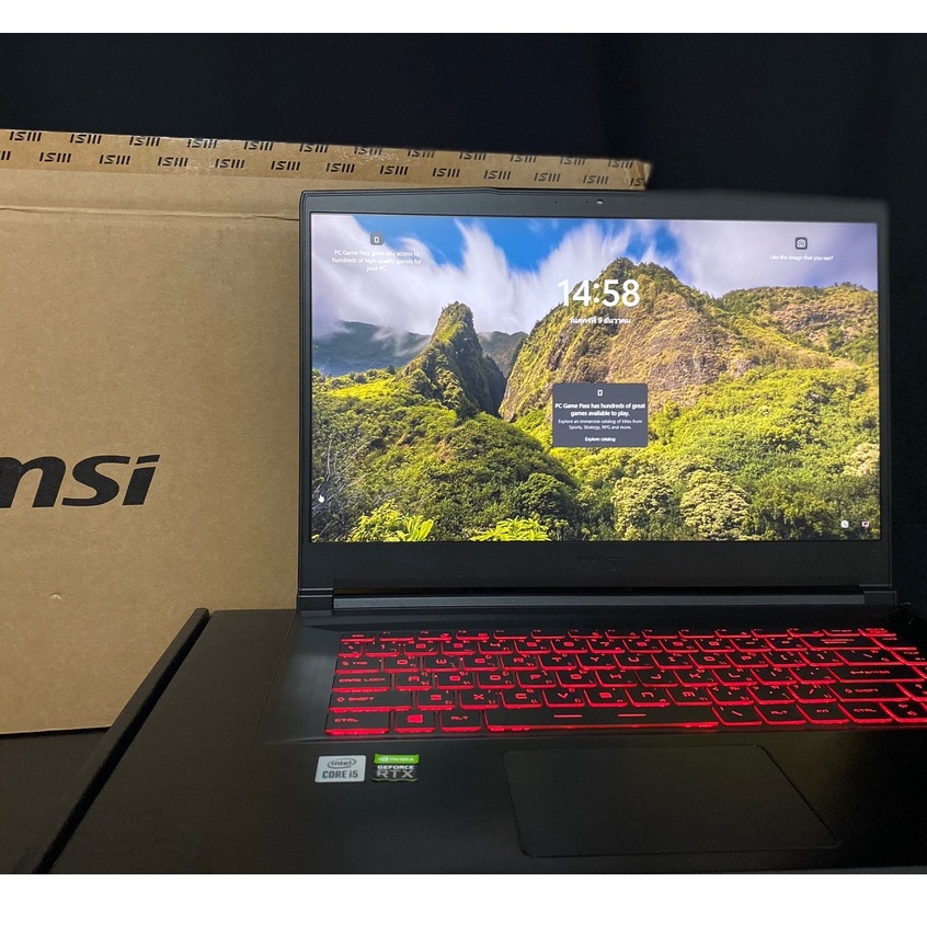 NOTEBOOK (โน๊ตบุ๊ค) MSI GF65 THIN 10UE-260TH i5-10500H Ram 16 RTX 3060 RTX  เพิ่ม M.2มาเเล้ว  งานสวย