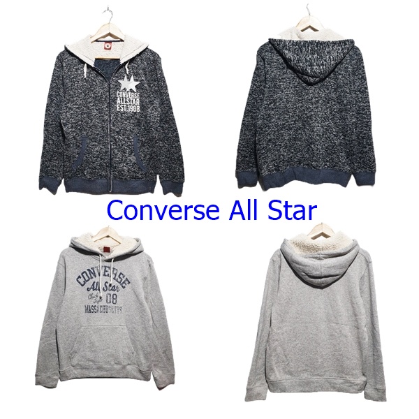 Converse All Star Knit Hoody (คอนเวิร์ส) เสื้อกันหนาวแขนยาว มีฮู้ด มือสอง