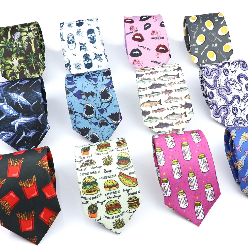 Zonfaz ผู ้ ชายตลกผ ้ าไหม Ties ความแปลกใหม ่ Skinny เนคไทงานแต ่ งงานอุปกรณ ์ เสริม Bussiness สวมใส ่ ทุกวัน Cravat สําหรับ Man ของขวัญ