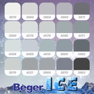 สีทาบ้าน 18 ลิตร Beger สีเทา อมฟ้า กึ่งเงา Beger ICE สีทาภายนอกและใน เช็ดล้างได้ กันร้อนเยี่ยม เบเยอร์ ไอซ์