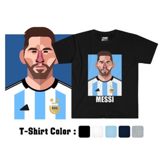 PSM เสื้อยืดลายนักฟุตบอล ลาย L.Messi ชุดฟุตบอลทีมชาติอาร์เจนติน่า ฟุตบอลโลก 2022