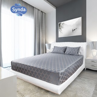 Synda​ ผ้าปูที่นอนรัดมุม รุ่น Micro Plus Cotton ทอ 520 เส้นด้าย ลาย  SHINING BLUE