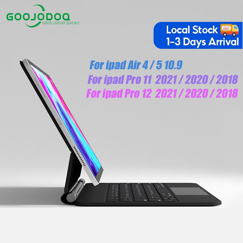Goojodoq สำหรับ iPad Magic Keyboard Case สำหรับ Air 4/Air5/Pro 11 2021 ลอยที่เท้าแขนไร้สายบลูทูธคีย์บอร์ด iPad
