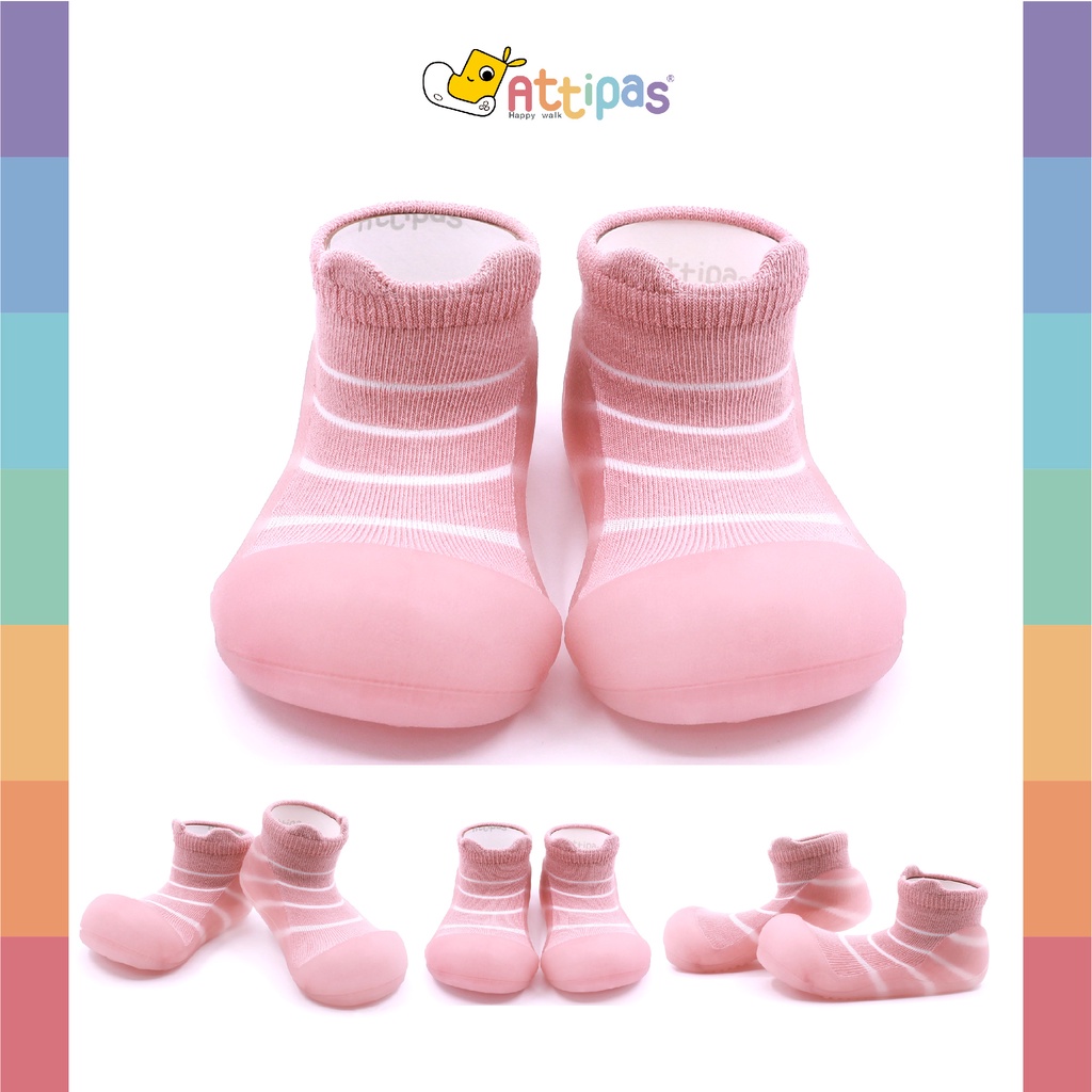 New Arrival  2023  รองเท้าหัดเดิน Attipas - รุ่น See through-Bear-BamBoo- [สี : Pink,Blue,Beige]