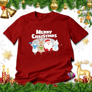 เสื้อยืด พิมพ์ลายคริสต์มาส Merry Christmas | ซานตาคลอสและเพื่อน A2938 | เสื้อยืด สําหรับผู้ใหญ่ และผู้ชาย และผู้หญิง | เ