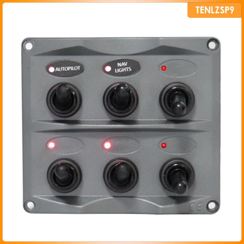 [tenlzsp9] แผงสวิตช์สลับ LED 6 Gang สําหรับเรือ RV ATV