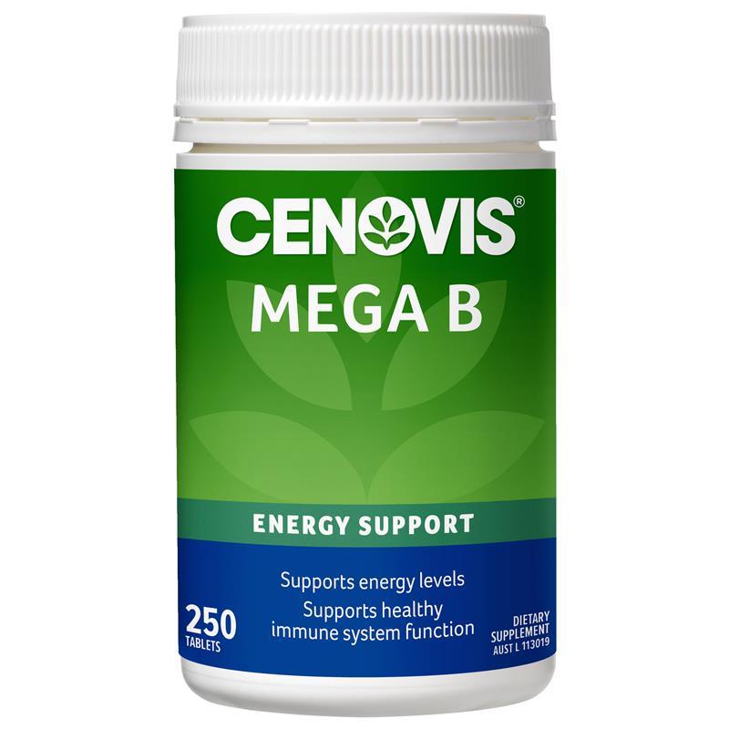 Cenovis Mega Vitamin B with Biotin, B3, B6 + B12 for Energy - 250 Tablets