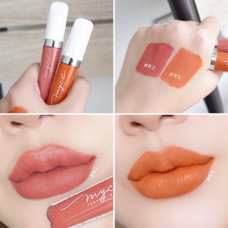 MYCA(เซ็ตคู่ 2 ชิ้น) กลอสเนื้อแมท สีสันสวยงาม เนื้อสัมผัสนุ่มเนียนละเอียด เกลี่ยง่าย ติดทน กันน้ำ
