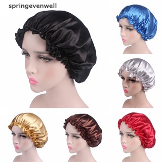 [springevenwell] หมวกคลุมผม ผ้าเรยอน ยืดหยุ่น ปรับได้ สําหรับนอนหลับ กลางคืน พร้อมส่ง