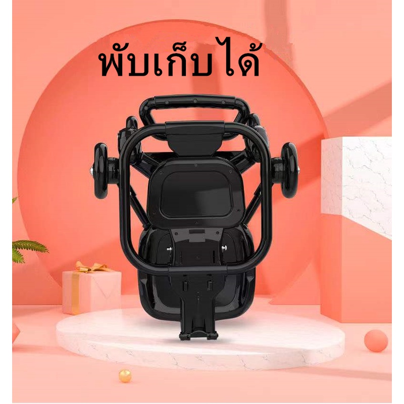 รถเข็นเด็กรุ่นล่าสุด  เบาะใหญ่ แบบ4ล้อ ล็อกล้อได้ พับเก็บได้ PUล้อใหญ่ น้ำหนักเบา รับน้ำหนักได้30kg. รุ่น：TC16 - รูปที่ 7