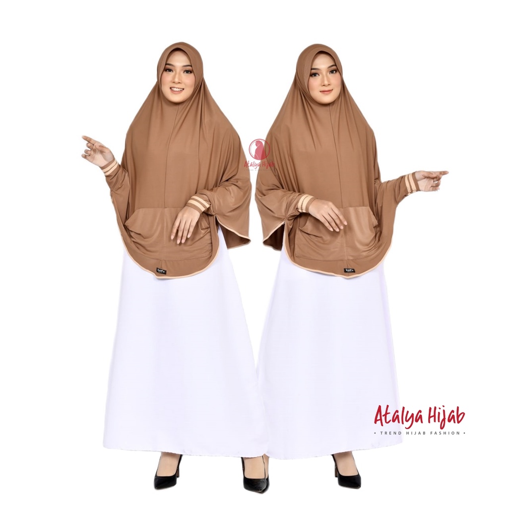 Aisyah Sleeve Instant Hijab List jersy bergo Saku by atalyahijabstore / ผ้าคลุมศีรษะจัมโบ้ / bergo jersey