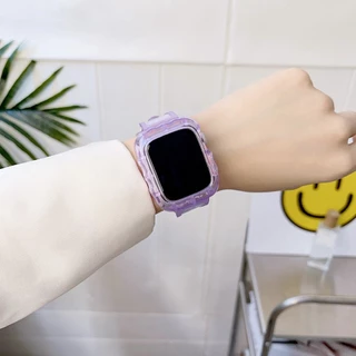 สายนาฬิกาซิลิโคนสำหรับ iWatch 11/10/9/8/se/7/5/4/3/2/1 สายนาฬิกาใส 46mm 45mm.38mm.42mm.41mm.40mm.44mm