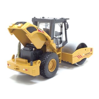 Diecast โมเดลรถก่อสร้าง 1:60 Single.S.W Road Roller Compactor สีเหลือง