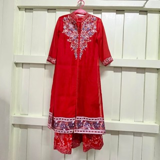 เสื้ออินเดีย/ ชุดเดรส/ ชุดเซต 2 ชิ้น/ BIBA Womens Straight Kurta/ Made in India/สินค้ามือสอง สภาพใหม่เอี่ยม