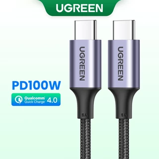 UGREEN Fast Charging 100W สาย 20V 5A ตรง 90 องศาไนลอน Brawed USB C ถึง USB C สําหรับ iPhone 17 PRO Max Macbook Pro Samsung Google Pixel สวิทช์