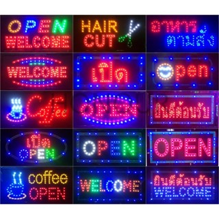 ป้ายไฟ*OPEN* ป้ายไฟLED ป้ายไฟร้าน ป้ายไฟตกแต่งร้าน ป้ายไฟวิ่ง ป้ายไฟตัวอักษร ป้ายไฟสำเร็จรูป ()