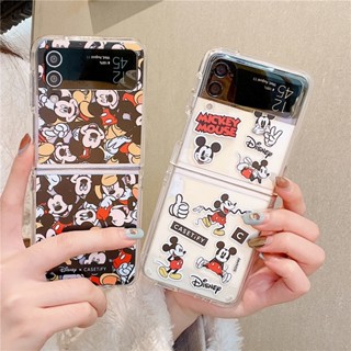 เคสโทรศัพท์มือถือ แบบใส กันกระแทก ลายการ์ตูนมิกกี้เมาส์น่ารัก สําหรับ Samsung Galaxy ZFlip 3 Z Flip 4