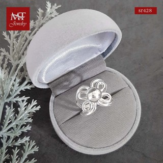 MT แหวนเงินแท้ รูปดอกไม้ ไซส์: 52, 55, 57, 58, 60 Solid 925 Sterling Silver Flower Ring (sr428) MT Jewelry มณีธารา