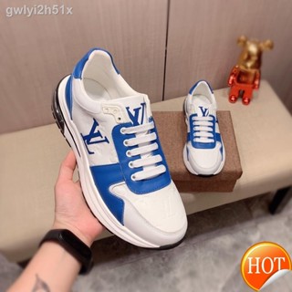 ✉๑【Free Shipping】CowhideOriginal factory LV Mens Sneakers High Quality Fashion Thick Bottom Cushioning Non-Slip Man Bre