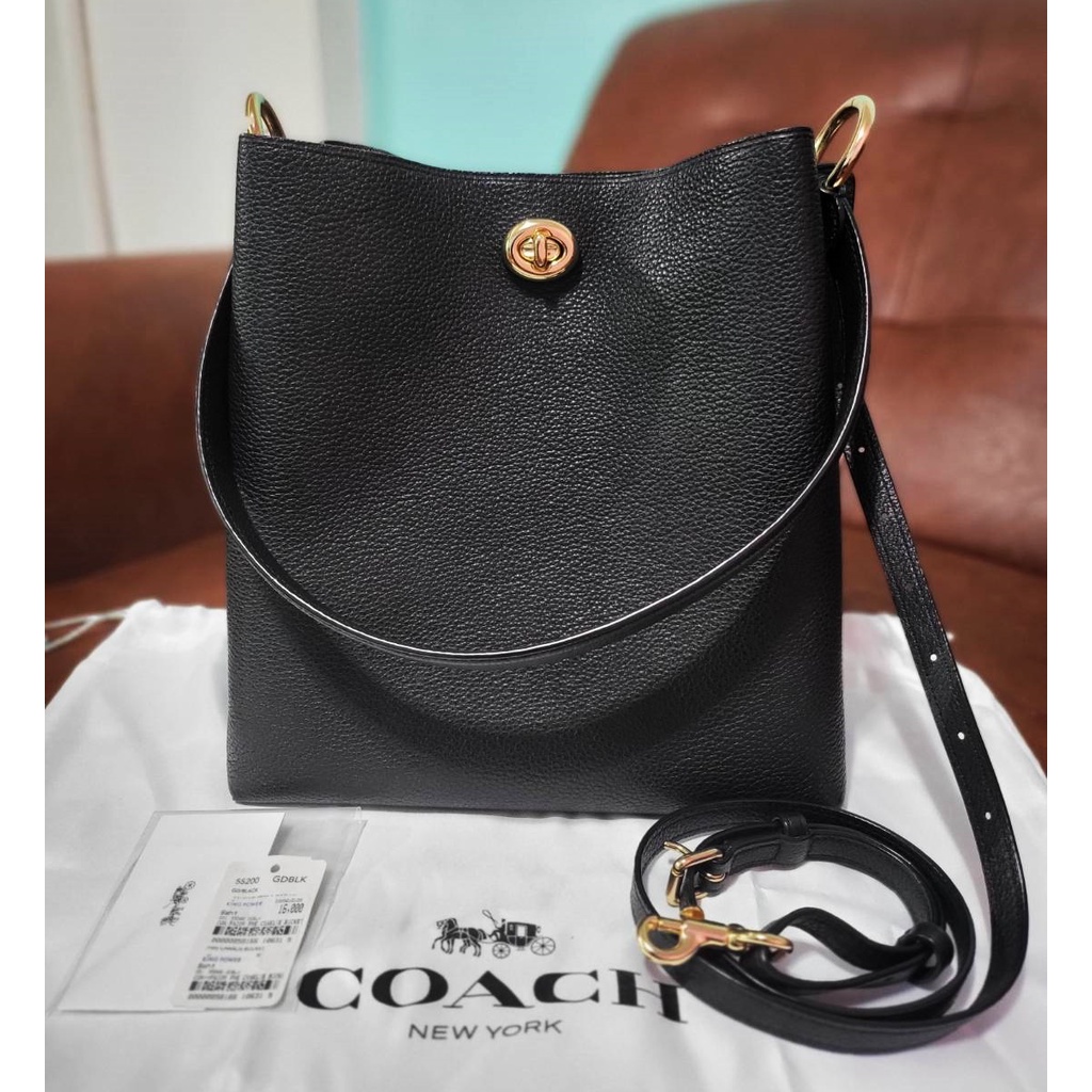 กระเป๋า Coach มือสองของแท้ Bucket 55200 GDBLK ดำ 10.5" (งดต่อ)