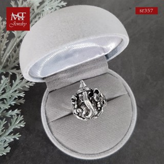 MT แหวนเงินแท้ พระพิฆเนศ งานรมดำ ไซส์: 53, 56, 58 Solid 925 Sterling Silver Ganesh Ring (sr357) MT Jewelry มณีธารา