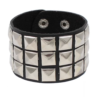 ใหม่สร้อยหนัง PU Punk สร้อยข้อมือปรับ Goth Cuff สร้อยข้อมือ Gothic Spiked Rivet Buckle สายรัดข้อมือสําหรับผู้ชายผู้หญิง