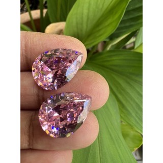 Cz cubic zirconia Pink sapphire Diamond 2 pieces Pink Rose