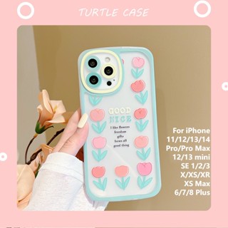 [พร้อมส่ง] เคสโทรศัพท์มือถือ ลายดอกไม้ มีขาตั้งด้านข้าง สําหรับ Apple iPhone 14 13 12 11 PROMAX XS XR XSMAX SE2020 6 7 8PLUS MINI