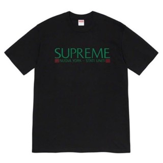 ใหม่พร้อมส่ง ของแท้ Supreme Nuova York Black Tee