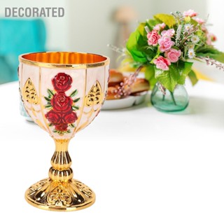 BDecorated Gold Chalice แก้วน้ําโลหะผสมสังกะสี ลายนูน รูปดอกไม้ สไตล์เรโทร ขนาด 4 นิ้ว สําหรับงานเลี้ยง บาร์