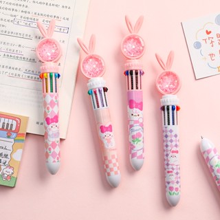 มาใหม่ ปากกากด ลายการ์ตูนกระต่าย 10 สี หลากสี สําหรับนักเรียน สํานักงาน