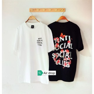 🔥🔥🔥เสื้อยืดลาย ⚡anti social social club⚡ลายดอกไม้ 👉ผลิตในประเทศไทย👍มีสีขาวสีดำใส่ได้ทั้งผู้ชายผู้หญิง