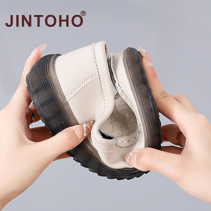 【JINTOHO】รองเท้าโลฟเฟอร์ลําลอง หนังนิ่ม ส้นแบน ใส่สบาย หรูหรา สําหรับสตรี คุณแม่