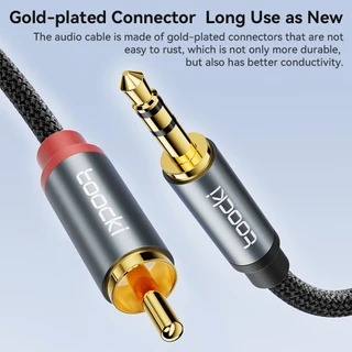 Toocki RCA แจ็ค 3.5 มม. เป็น 2RCA สายเคเบิลแยกเสียง ตัวผู้ เป็น 2RCA สําหรับ PC TV Host คอมพิวเตอร์ DVD ลําโพงเสียง RCA