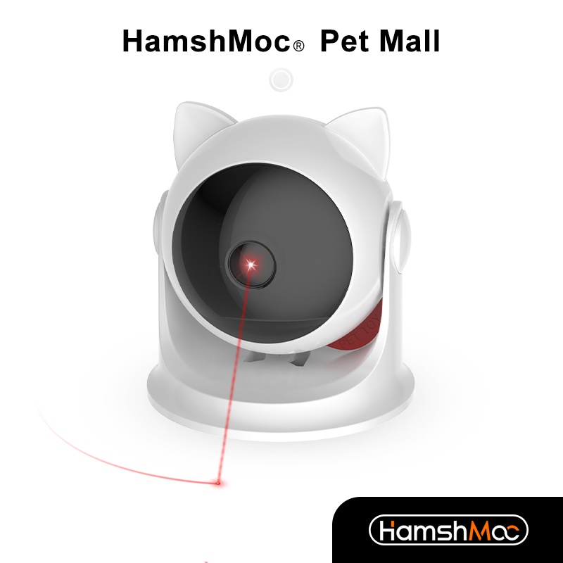 HamshMoc ของเล่นเลเซอร์แมวอัตโนมัติของเล่นแมวแบบโต้ตอบ USB ชาร์จรูปแบบที่รวดเร็วและช้าอัตโนมัติเปิดปิดสําหรับกิจกรรมในร่มสําหรับแมวลูกแมว