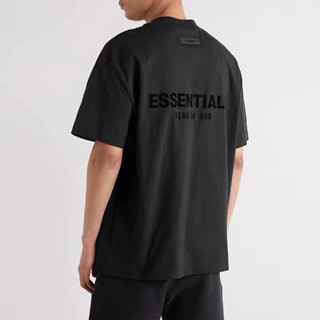 【พร้อมส่ง】เสื้อยืดแขนสั้น ผ้าฝ้าย พิมพ์ลาย FEAR OF GOD DOUBLE LINE ESSENTIALS STREET AMERICAN RETRO ทรงหลวม สําหรับผู้ชาย และผู้หญิง