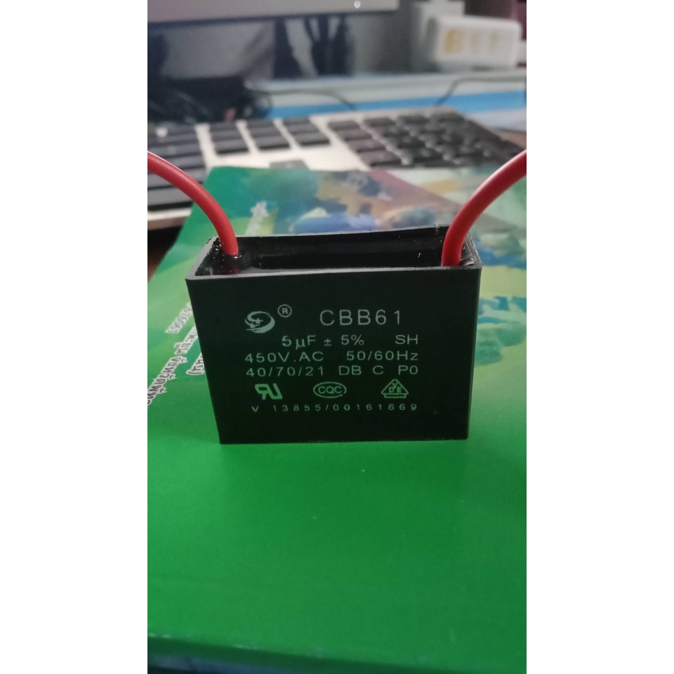 คาปาซิเตอร์ capacitor พัดลม   5uF 450V อะไหล่พัดลม แคปพัดลม