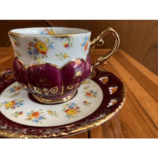 (มาใหม่ค่ะ) OHASHI CHINA ชุดถ้วยชากาแฟวินเทจ สุดคลาสสิค งานคุณภาพจากญี่ปุ่น ธีมแดงทอง สวยจับใจ น่าสะสม