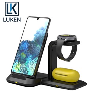 Luken 3 in 1 แท่นชาร์จไร้สาย สําหรับ Samsung S22 Ultra S21 S20 S10 Note 20 10 9 Samsung Galaxy Watch 4