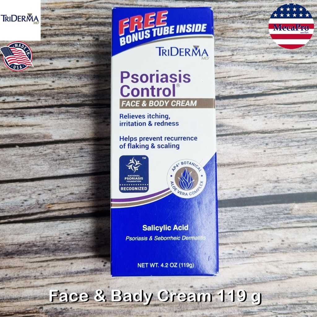 TriDERMA® Psoriasis Control Face & Body Cream for Relieves Itching, Irritation & Redness 119g ครีมทาผิวหน้า และผิวกาย