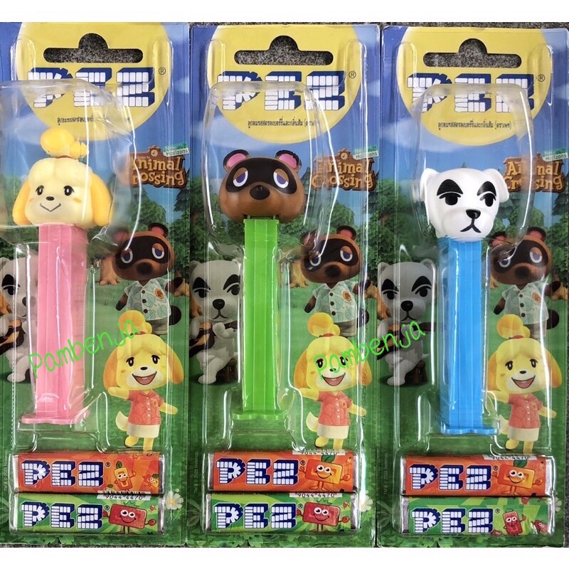 PEZ (เพซ) ลูกอมรสผลไม้ พร้อมแท่งการ์ตูนหัวโต Nintendo ลาย Animal Crossing 2022 New