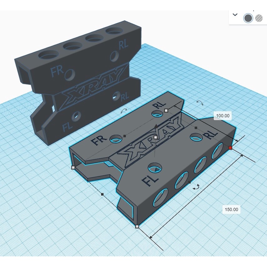 ขาตั้ง rc 1/10 rc touring โลโก้ xray พิมพ์ 3d