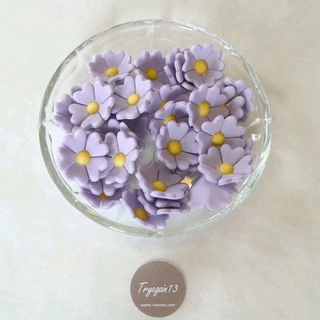 ดอกคอสมอส น้ำตาลแต่งหน้าเค้ก น้ำตาลตกแต่งขนม น้ำตาลกินได้ กัมเพส 2.5x2.5 cm