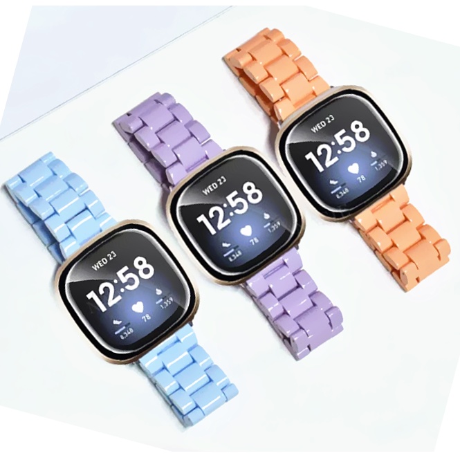 สายนาฬิกาข้อมือพลาสติก สีแคนดี้ พร้อมเครื่องมือ สําหรับ สาย Fitbit versa 4 Strap / Fitbit versa 3 สา