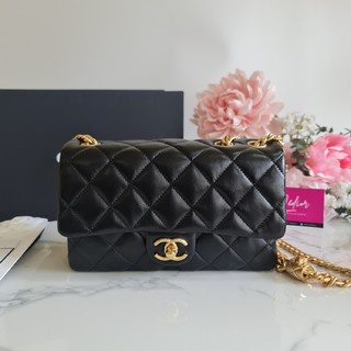 [ทักแชทก่อนสั่งซื้อ] Chanel New  small flab 8.7 Adjustable Black ghw full set (ภาพถ่ายสินค้าจริง)