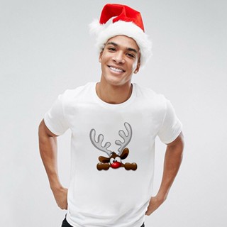 Merry Christmas Men T เสื้อ Harajuku แฟชั่นผู้หญิงน่ารัก reindeer TShirt 2020 ใหม่ Casual Streetwear เสื้อ Tee ช 471